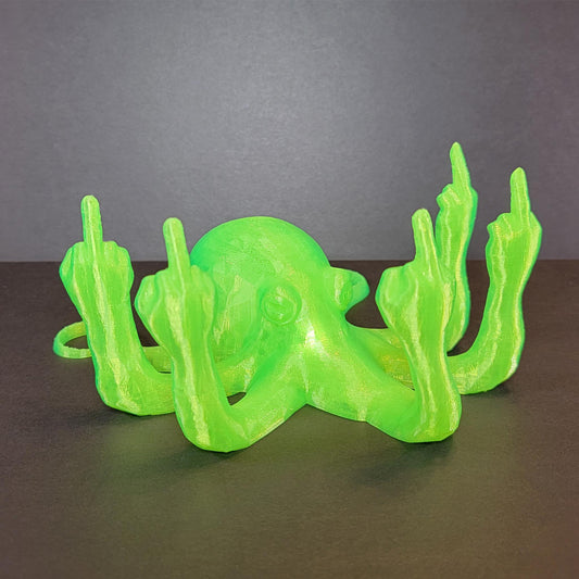 Translucent Fucktopus | Prank Gift | Middle Finger Octopus | Desk Companion