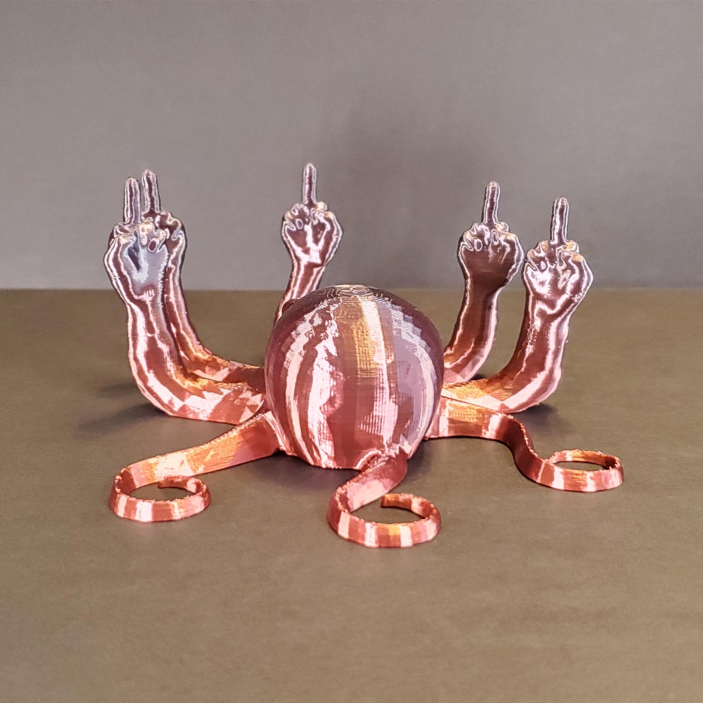 Silk Fucktopus in Silk Colors | Prank Gift | Middle Finger Octopus | Desk Companion