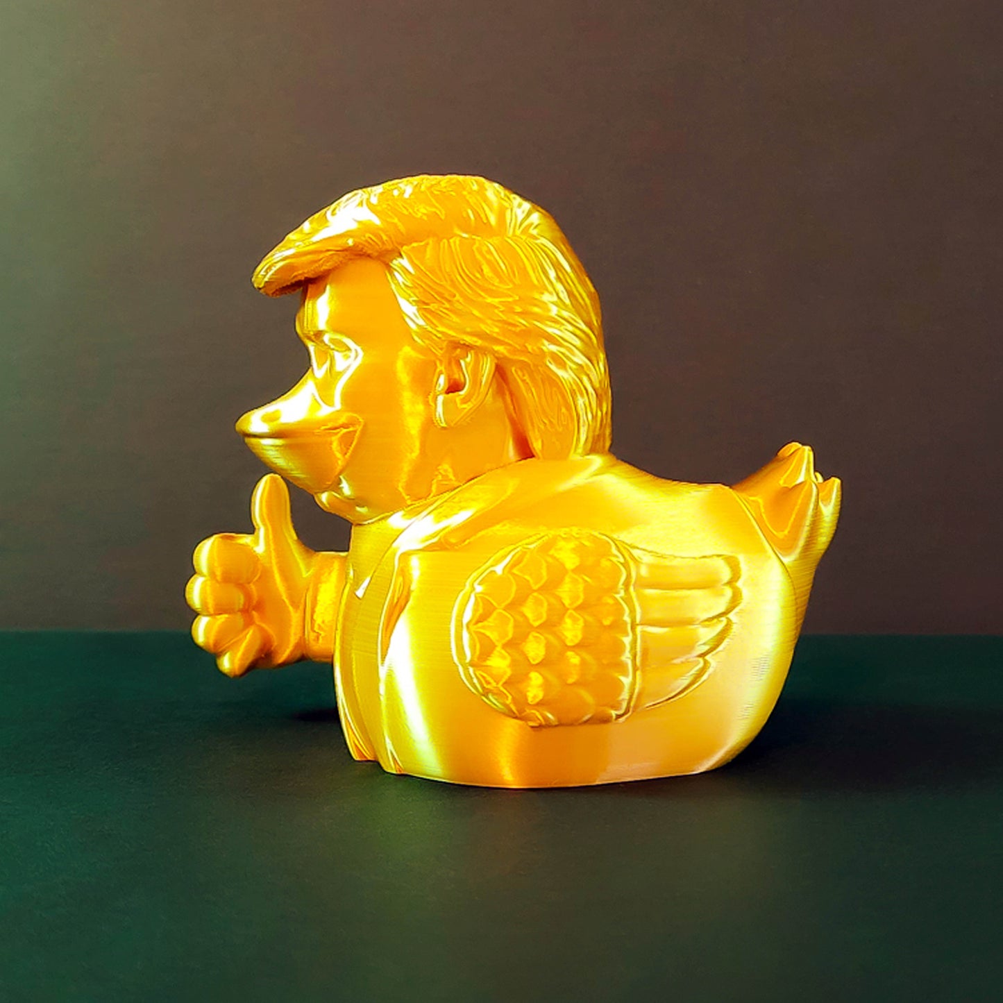 Winged Trump Duck | Presidential Duck | Parody 2024 Party Supplies, Gag Gift Funny Figurine, Playful Duck Art, Patriotic Jeep Duck